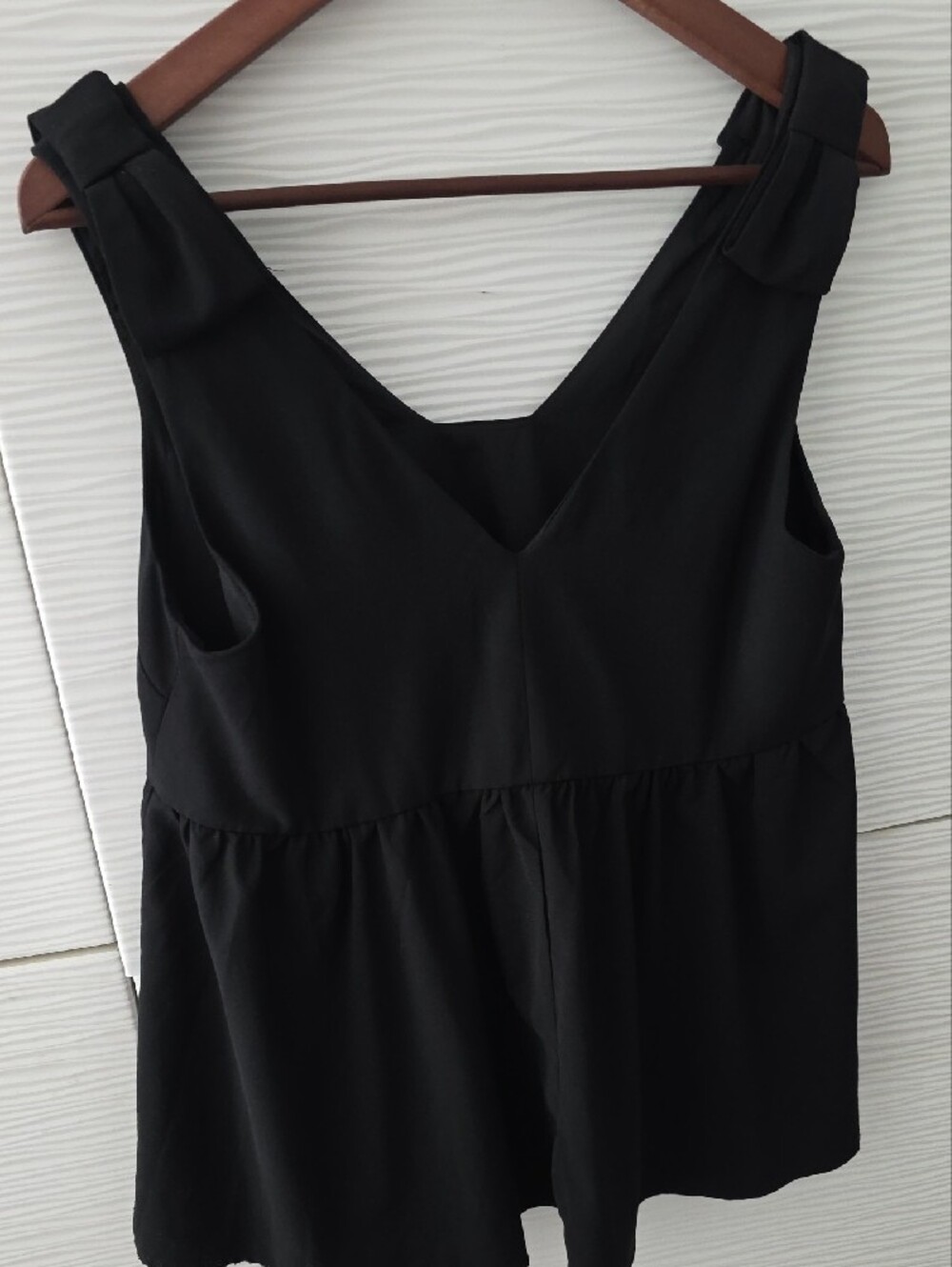Pomander Place Black Peplum Tank Top with Wide Straps - Picture 5 of 5